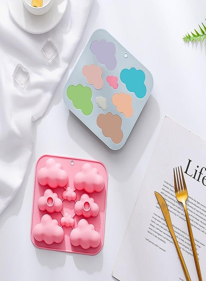 MayeBridge Cute Ice Cube Trays Silicone Cloud Chocolate Mold Wax Melt Molds Easy Release Ice Trays Non-Stick Chocolate Soap Pudding Jello Ice Cube Tray (Cloud) - Image 2